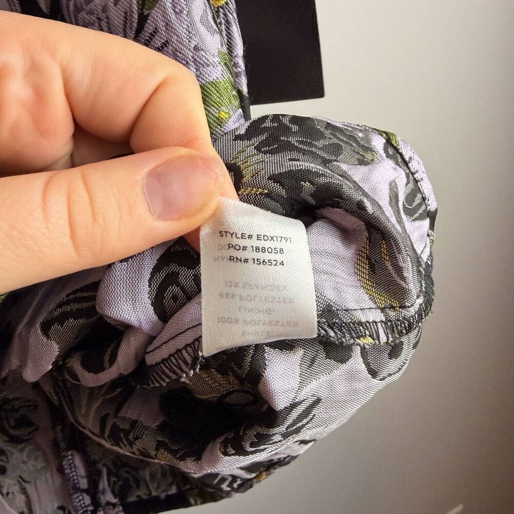 NWT Lulus Purple Darling Sensation Black Floral Jacquard Strapless Mini Dress XL - Picture 14 of 16